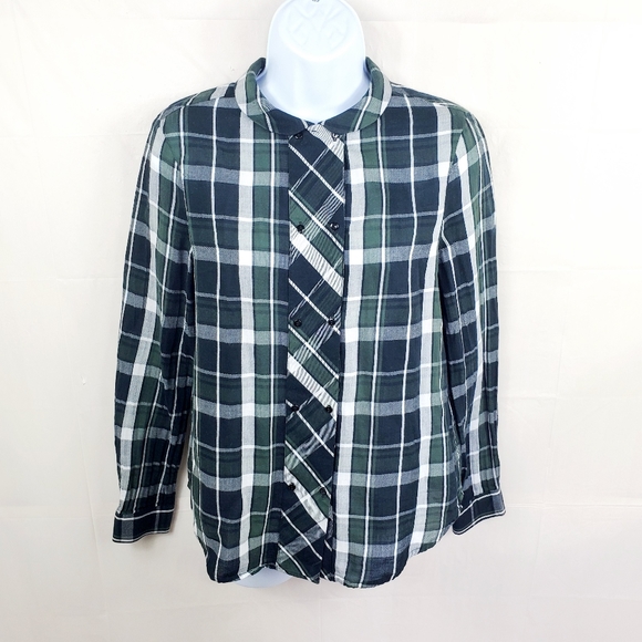 Zara WomensTrafaluc Plaid green Collar… - Picture 1 of 6